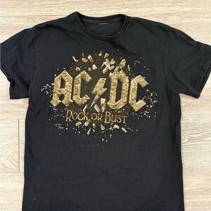 AC/DC Kids Tee in Black with Gold Accents